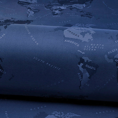 Jacquard-Futter mit Weltkarte in Navy