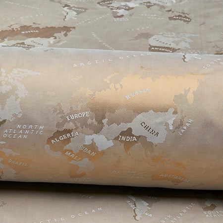 Jacquard-Futter mit Weltkarte in Gold