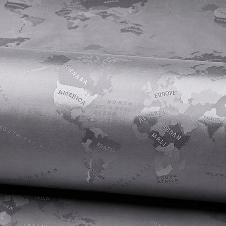 Jacquard-Futter mit Weltkarte in Silber